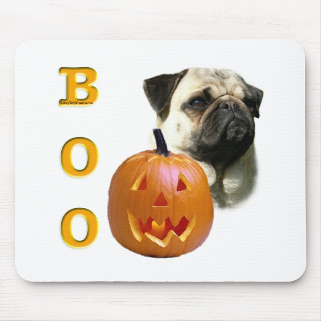Pug (fawn) Boo Mouse Pad (Front)