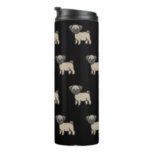 Pug Fawn Cartoon Thermal Tumbler