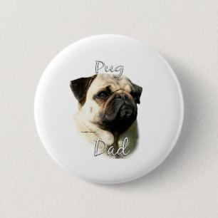 Pug (fawn) Dad 2 6 Cm Round Badge