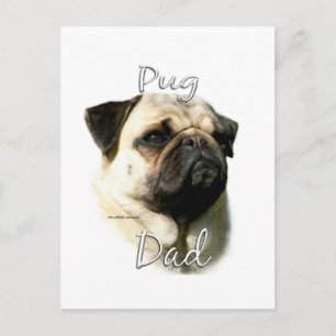 Pug (fawn) Dad 2 Postcard