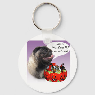 Pug (fawn) Halloween Candy Key Ring