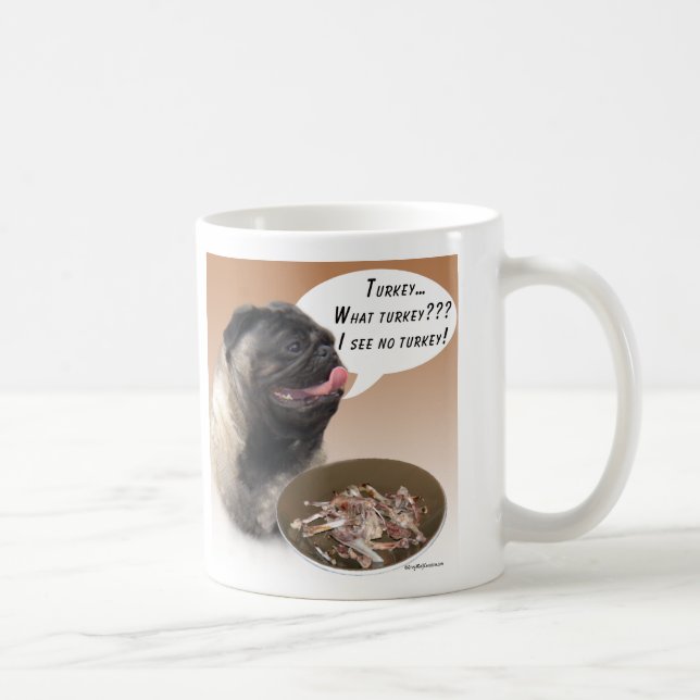 Pug (fawn) Turkey Coffee Mug (Right)