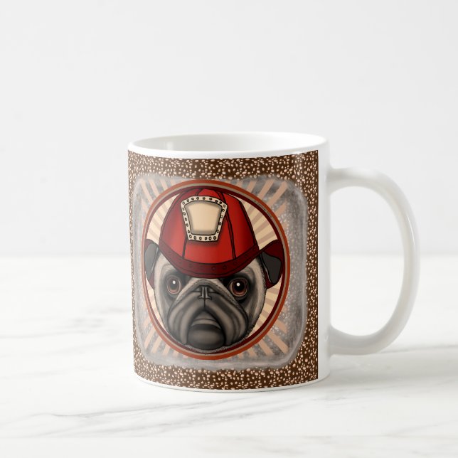 Pug Firefighter  mug (Right)