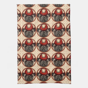 Pug Firefighter  Tea Towel