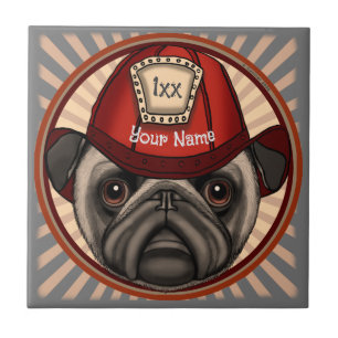 Pug Firefighter Tile