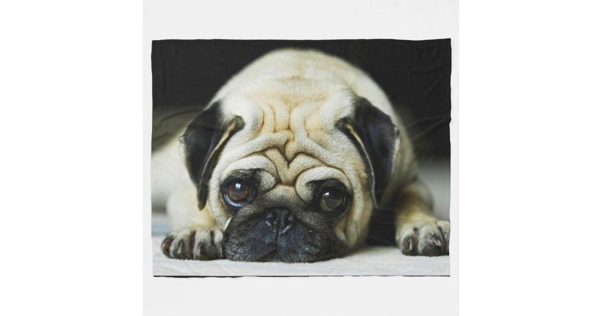 Pug Fleece Blanket Zazzle