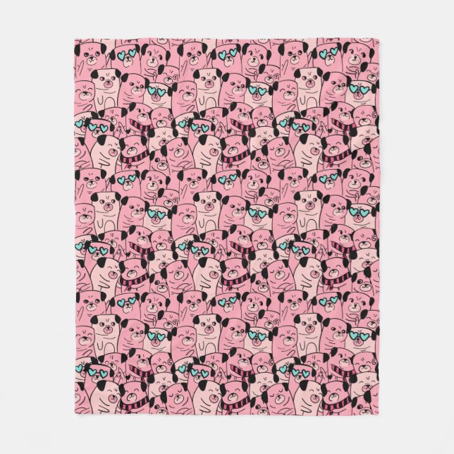  Pug Fleece Blanket (Front)