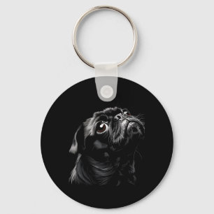 Pug For Dog Mum Dad Funny Cute Black Pug Men Women Key Ring