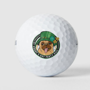 Pug for St Patrick's Day Paddy Party Golf Balls
