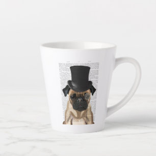 Pug, Formal Hound and Hat Latte Mug