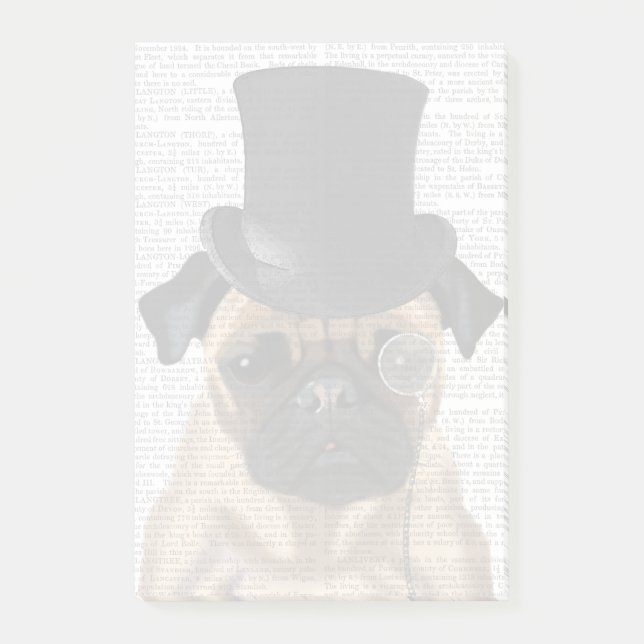 Pug, Formal Hound and Hat Post-it Notes (Front)