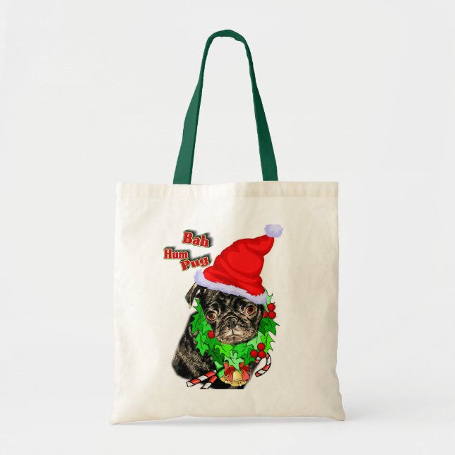 Pug  Funny Christmas Gifts Tote Bag (Front)