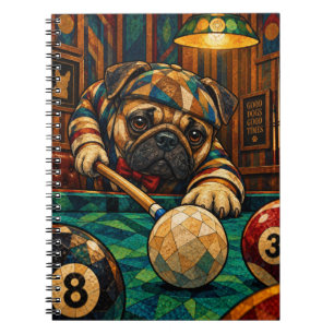 Pug, Geometric Mosaic Notebook