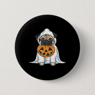 Pug Ghost Dog Halloween 6 Cm Round Badge