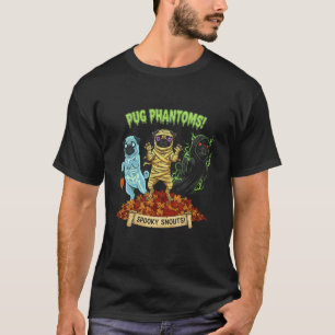 Pug Ghost Dogs Halloween Autumn Leave Halloween Sp T-Shirt