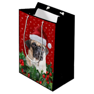 Pug Gift Wrapping Bag Black