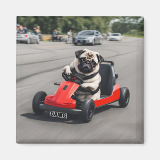Pug go-kart racing magnet