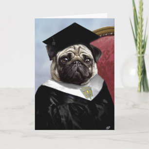 Pug graduation card