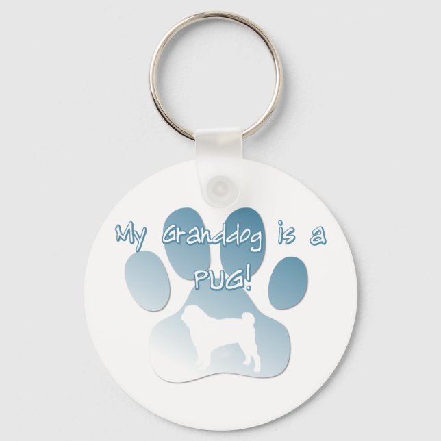 Pug Granddog Key Ring (Front)