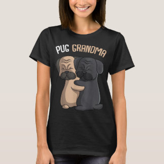 Pug Grandma Dog Mum Lover Owner Women T-Shirt