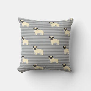 Pug Gray Lined Cushion
