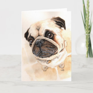 Pug Greeting Card