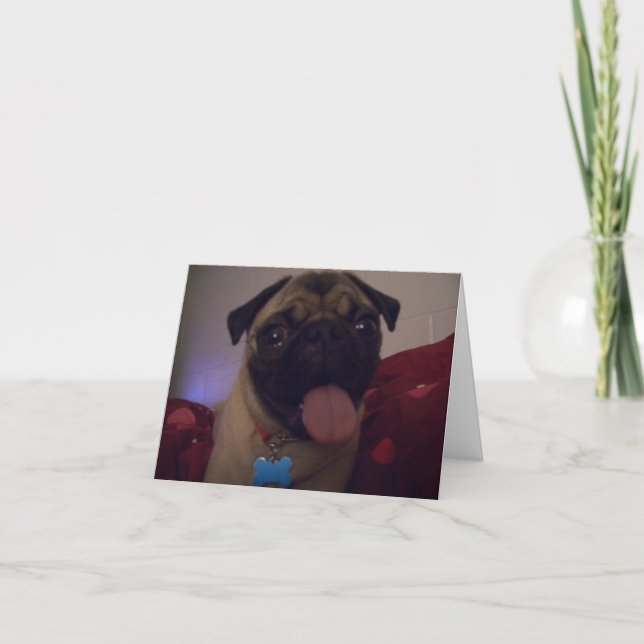 Pug greetingcard Machi Card (Front)