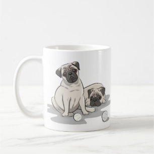 Pug Group Cartoon Coffee Mug