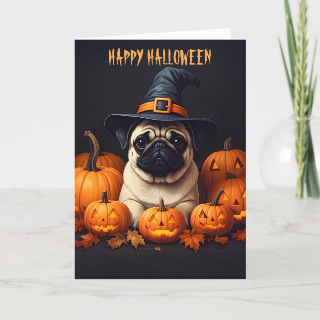 Pug Halloween Card (Front)
