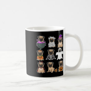 Pug Halloween Costume Spooky Ghost Pumpkin Pug Hal Coffee Mug