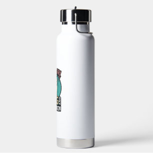 Pug Halloween Girl Vintage Vector Design_1 Water Bottle