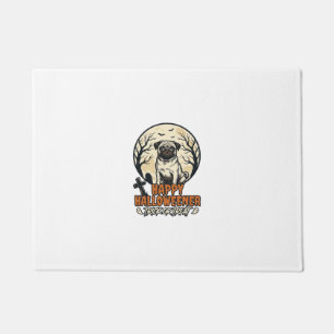 Pug Halloween Trick or Treat Vintage Engraving Des Doormat