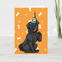 Pug Happy Birthday Cake - Black