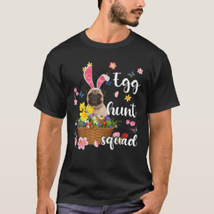 Pug Happy Easter Day Easter Colorful Egg Hunt T-Shirt