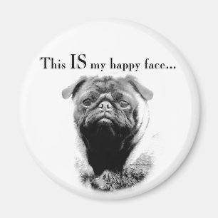 Pug Happy Face Magnet