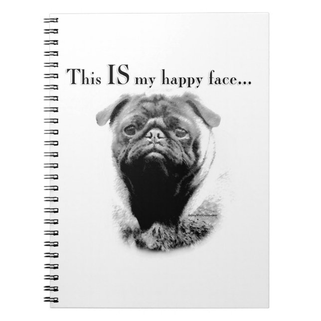 Pug Happy Face Notebook (Front)