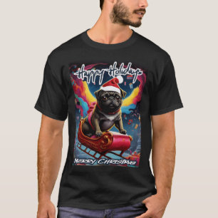 Pug HAPPY HOLIDAYS 109 MERRY CHRISTMAS T-Shirt