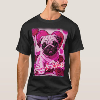 Pug HAPPY HOLIDAYS 169 Valentines Day HAPPY VALENT T-Shirt