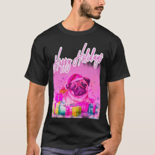 Pug HAPPY HOLIDAYS 75 MERRY CHRISTMAS T-Shirt