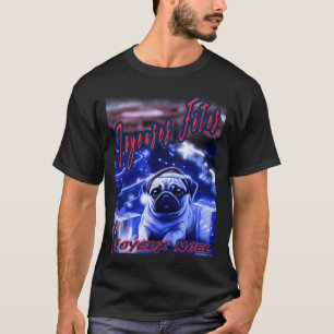 Pug HAPPY HOLIDAYS 83 MERRY CHRISTMAS Joyeux Noël T-Shirt