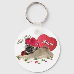 Pug Has Heart gifts Key Ring