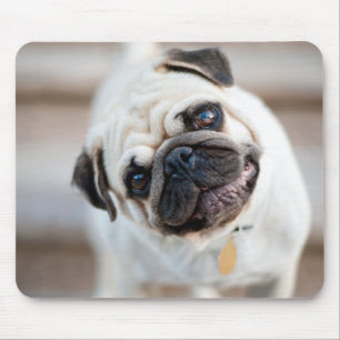 Pug Head Tilt Mouse Pad