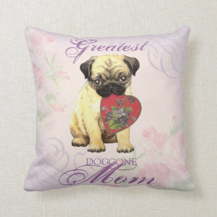Pug Heart Mum Cushion