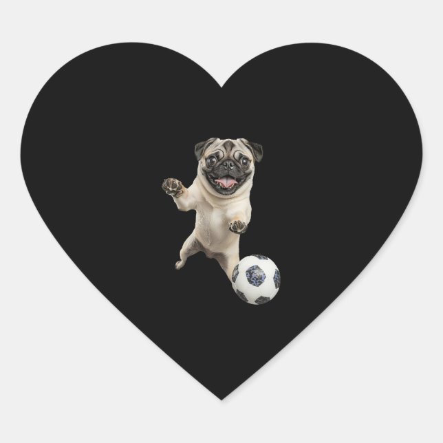 Pug   heart sticker (Front)