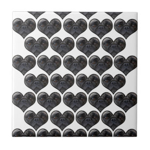 Pug Hearts Ceramic Tile