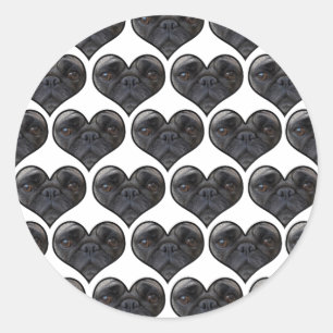Pug Hearts Classic Round Sticker