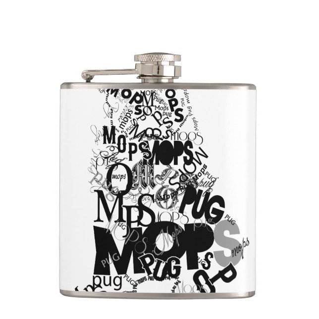 Pug Hip Flask (Front)