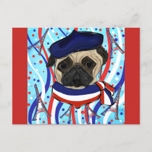 Pug Holiday Postcard