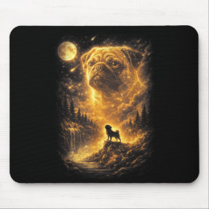 Pug howling moon vintage 90s dog meme dog lover mouse pad