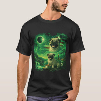 Pug Howling to The Moon Vintage 90s Retro Animal F T-Shirt